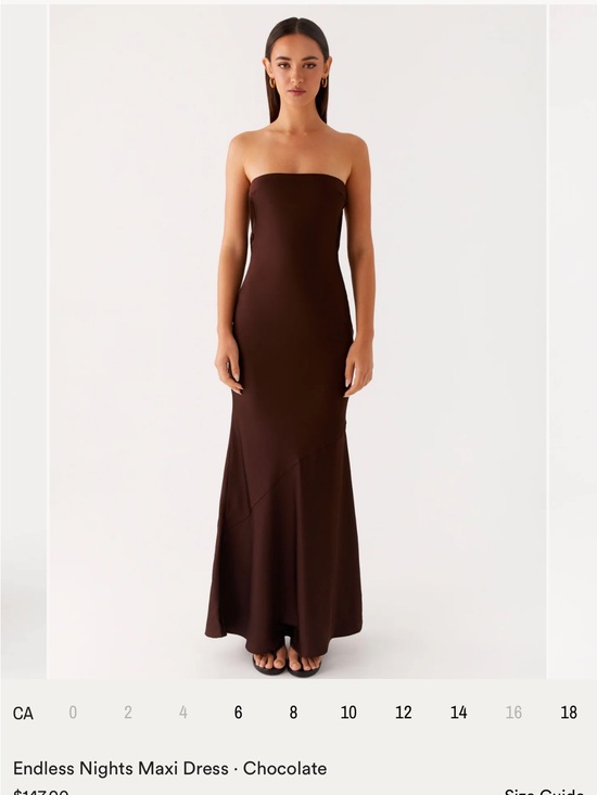 Peppermayo Dresses & Skirts - Peppermayo Chocolate Brown Strapless Maxi Dress
